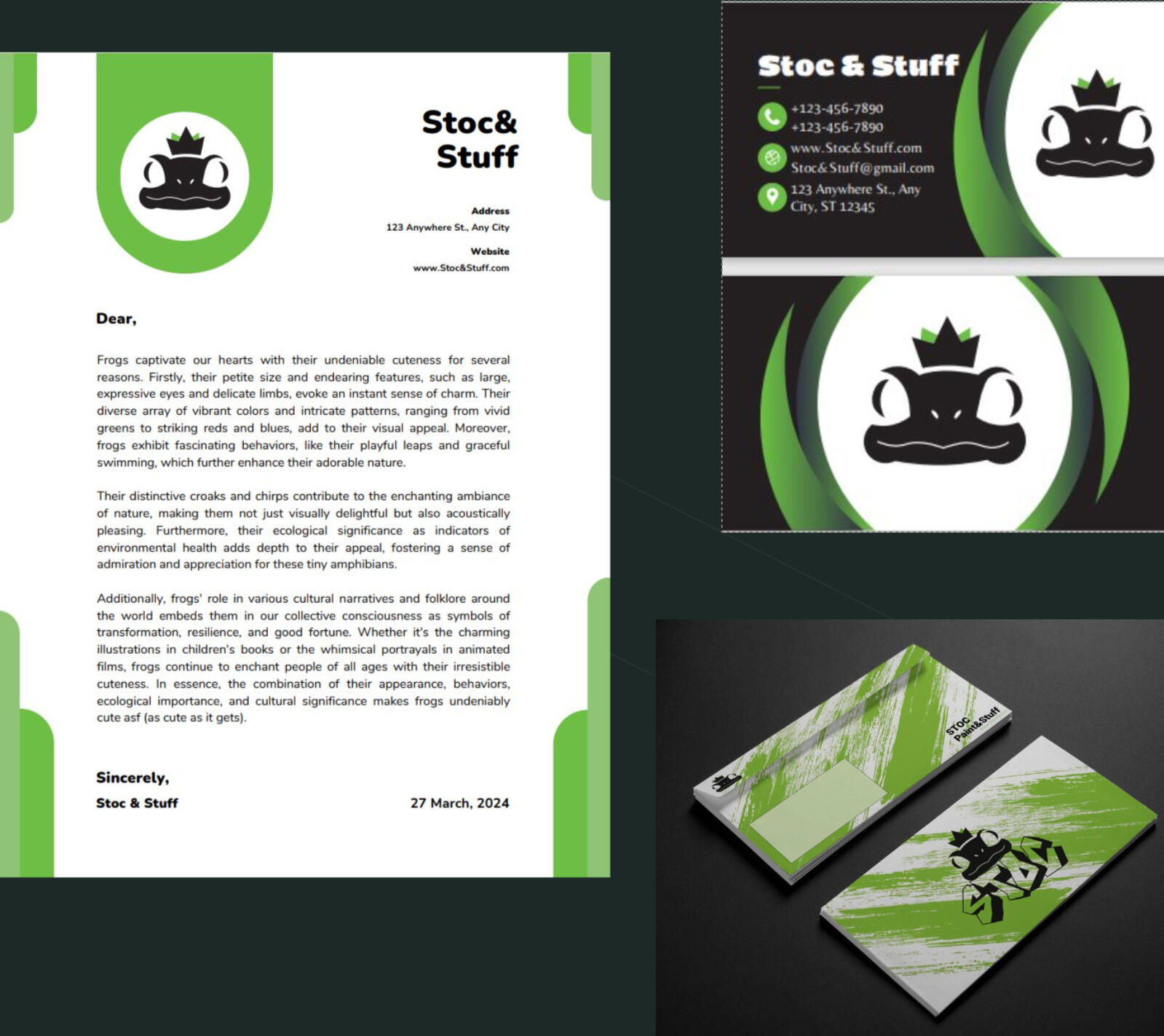 Mockup letter, envelope, business card